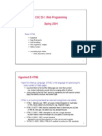 CSC 551: Web Programming Spring 2004: Basic HTML