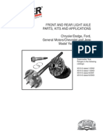 Front and Rear Light Axle Parts, Kits and Applications Chrysler/Dodge, Ford, General Motors/Chevrolet and Jeep Model Years 1978-1998