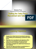 Selection and Training of Sales Force