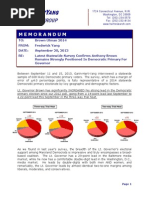 Anthony Brown For Maryland Governor Polling Memo - September 2013