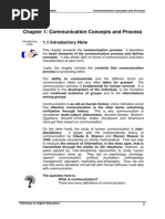 Chapter 1: Communication Concepts and Process: 1.1 Introductory Note