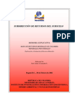 Memoria Explicativa Mapa Recursos Minerales Colombia Minerales Industriales