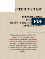 Benedict'S Test: Procedure Results && Discussion Applications