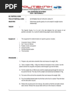 Lab Sheet - Specific Gravity