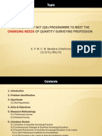 An Analysis of NCT (QS) Programme To Meet The Changing Needs of Quantity Surveying Profession