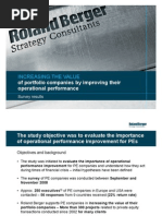 Increasing The Value of Private Equity Portfolio Companies by Improving Their Operational Performance - Roland Berger Strategy Consultants