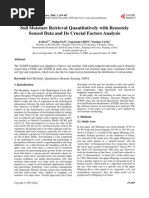 Soil Moisture Retrieval Quantitatively With Remotely Sensed Data and Its Crucial Factors Analysis