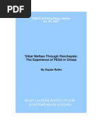 Tribal Welfare Through Panchayats: The Experience of PESA in Orissa