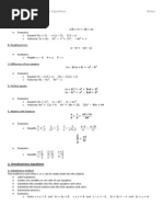 Maths - Linear and Quadratic Equations Notes