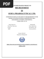 Recruitment IN Surya Pharmacutical LTD.: A Summer Training Project On