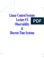 Linear Control Systems Lecture # 8 Observability & Discrete-Time Systems