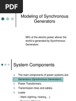 Modeling of Synchronous Generators: 99% of The Electric Power Allover The World Is Generated by Synchronous Generators