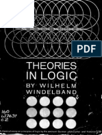 Wilhelm Windelband, Theories in Logic