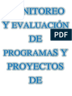 Monitoreo y Evaluación de Programas y Proyectos de Educación Social