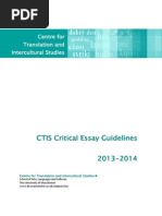 CTIS Critical Essay Guidelines 2013-2014