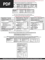 Editable Vector Package Nutritional Label Samples Claytowne