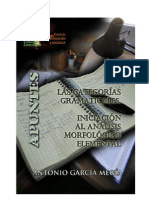 Las Categorías Gramaticales. Iniciación Al Análisis Morfológico Elemental