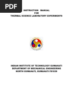 Instruction Manual FOR Thermal Science Laboratory Experiments