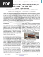 Heat Mass Transfer and Thermophysical Analysis For Pyramid Type Solar Still