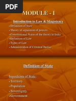 Module - I: Introduction To Law & Magistracy