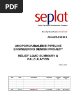 Okoporo/Ubaleme Pipeline Engineering Design Project Relief Load Summary & Calculation