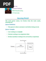 Queuing Model: SMBS Manufacturing VIT University