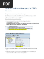 SAP Steps To Create A Custom Query in POWL