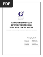 Markowitz Portfolio Optimisation Process With Single Index Model