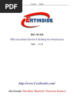 Ibm Lotus Notes Domino 8: Building The Infrastructure: Certinside