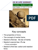 Physics in Life Science: Force and Motion: Newton's Laws