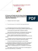 Regulamento Do Torneio de Futebol de 6 Do Grupo Desportivo Da Valinha