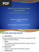 Health As A Multifactorial Phenomenon