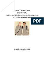 Fulfill Your Call Enlist Now Swiftfire Ministries International Internship Program