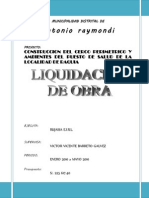 Informe de Liqudacion de Obra