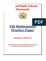 VIII Mathematics C.B.S.E. Practice Paper