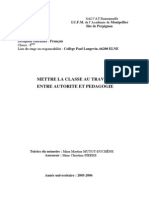 Mettre La Classe Au Travail, Entre Autorité Et Pédagogie