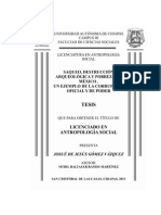 Saqueo, Destruccion Arqueologica y Pobreza en Mexico. Un Ejemplo de La Corrupcion Oficial y de Poder (Soj)