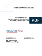 Project Report On Reliance Power Ipo