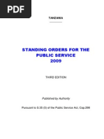 Public Service Standing Orders, 2009