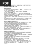 Reference List For The Oral and Written Board Examination: Endodontics