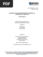 Oleoducto de Crudos Pesados Ecuador S.A. Pipeline Cost Analysis (Final Report)