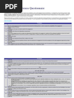 Planning Completeness Questionnaire