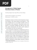 Entanglement of Orbital Angular Momentum States of Photons