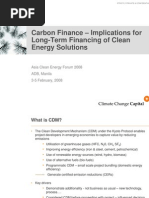 Carbon Finance - Implications For Long-Term Financing of Clean Energy Solutions