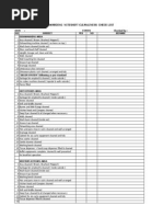 Niteshift Stewarding Check List