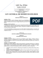 Ley General de Residuos Solidos No 27314