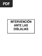 Dislalias - Intervencion I