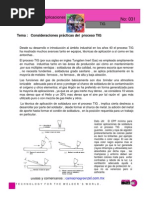 Consideraciones Prácticas Del Proceso TIG