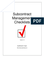 Checklist Subcontracts