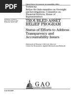 Troubled Asset Relief Program: Status of Efforts To Address Transparency and Accountability Issues